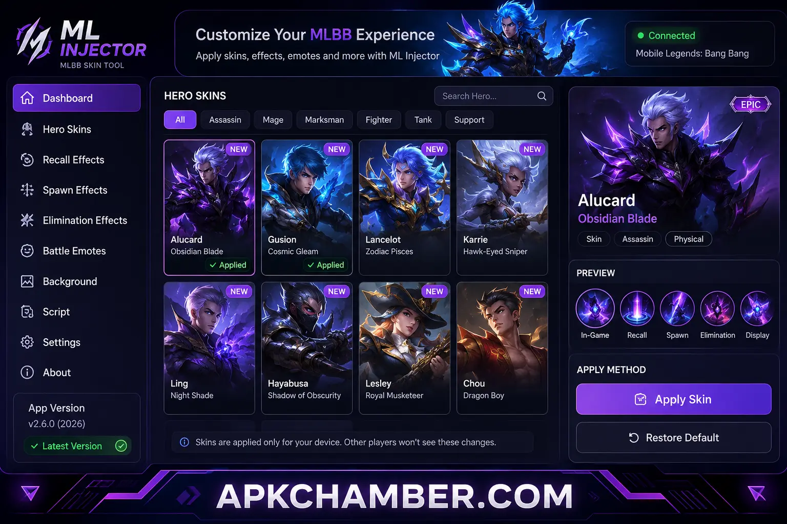 ML Injector APK User Interface Preview